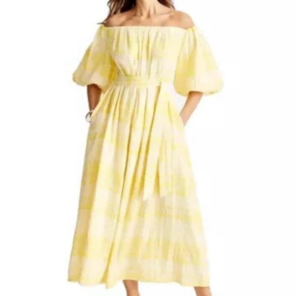 Yellow Off-shoulder Summer Dress